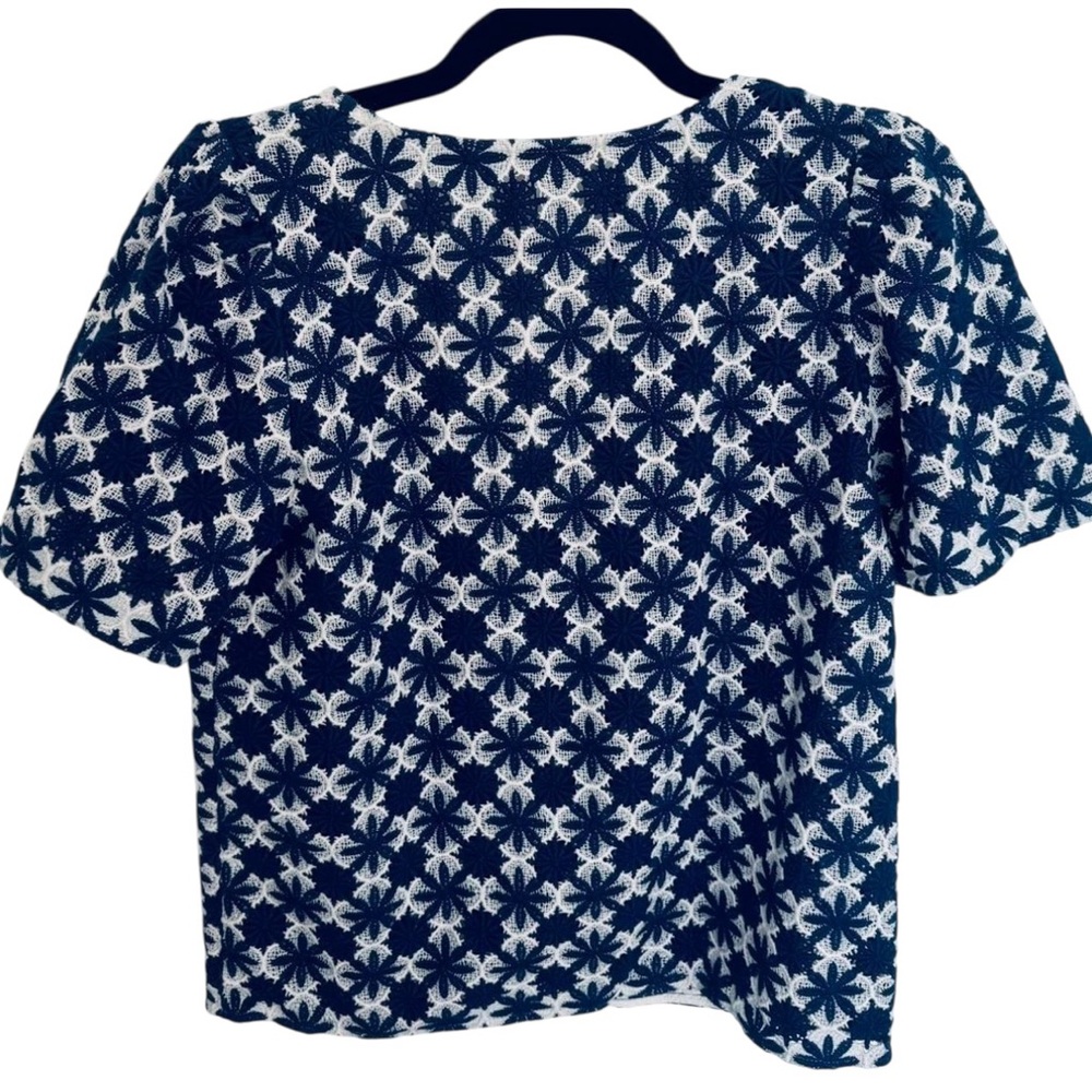 Sezane Emma Ecru Navy Blouse - Picture 8 of 9